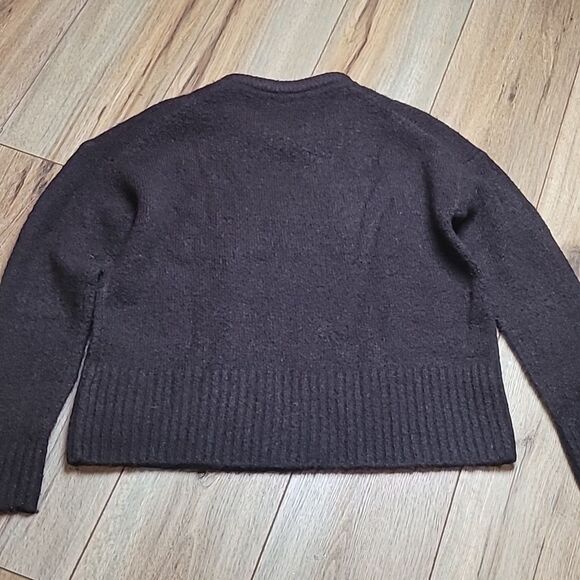 Madewell Fulton Puff Neck Trim Brown Wool Alpaca Sweater Size S (D0038) - Picture 8 of 8